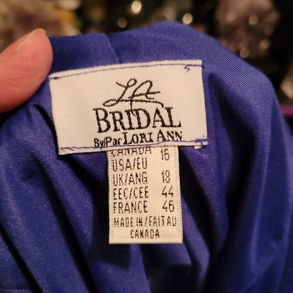 Simple maxi formal dress in blue with rhinestones a peep hole back - Picture 4 of 4